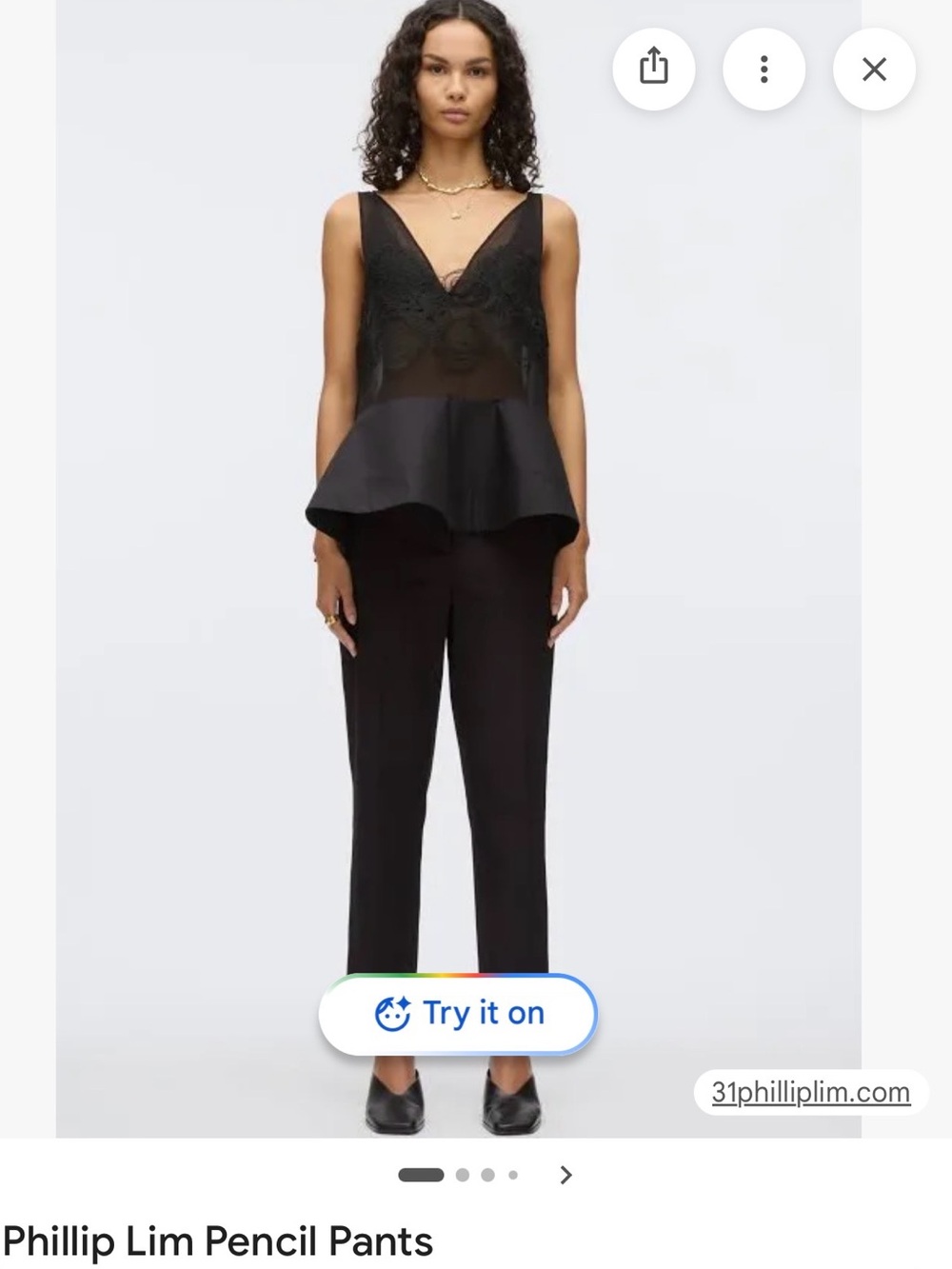 3.1 Phillip Lim Black Straight-Leg Pencil Pants